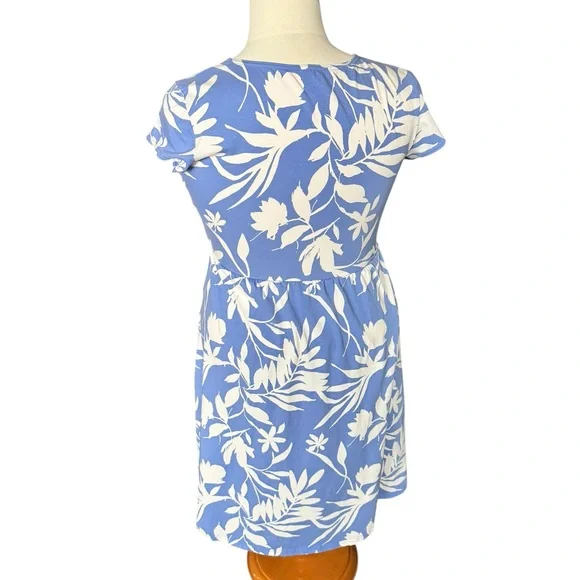 Pact Organic Cotton Blue Floral Wrap Dress XL Coastal Cottagecore Resort Summer - Picture 3 of 7